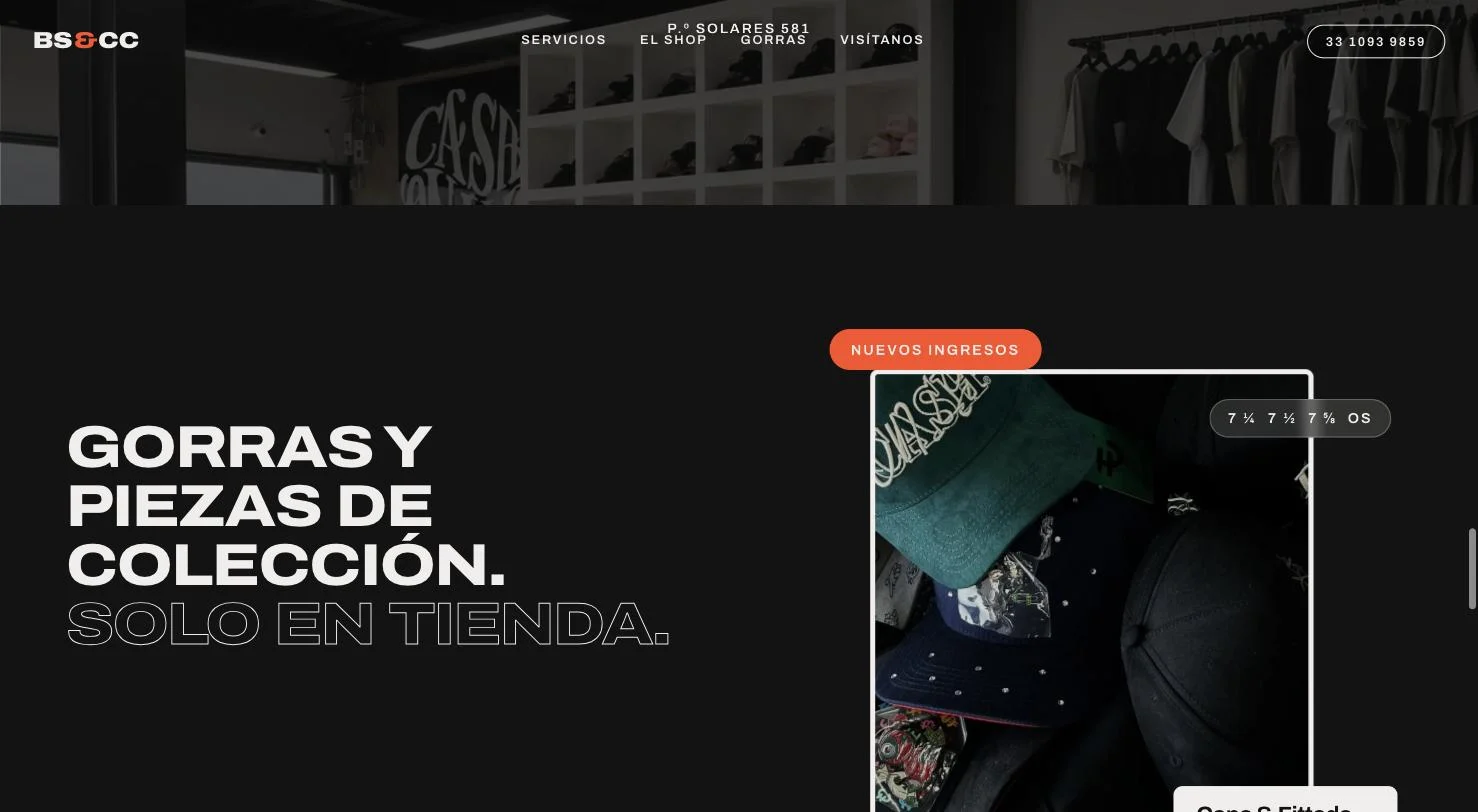 Black Scissors website: caps and collectibles section